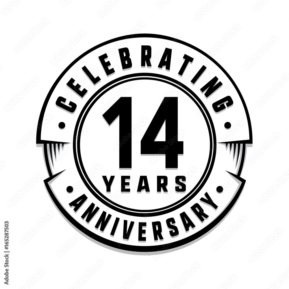 14 years anniversary logo template. Vector and illustration.
