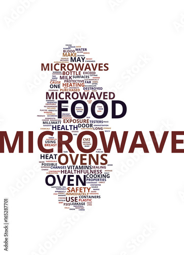 MICROWAVE OVENS HEALTHFULNESS OF MICROWAVED FOOD Text Background Word Cloud Concept