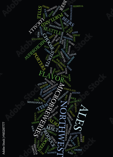 MICROBREWS OF THE NORTHWEST Text Background Word Cloud Concept