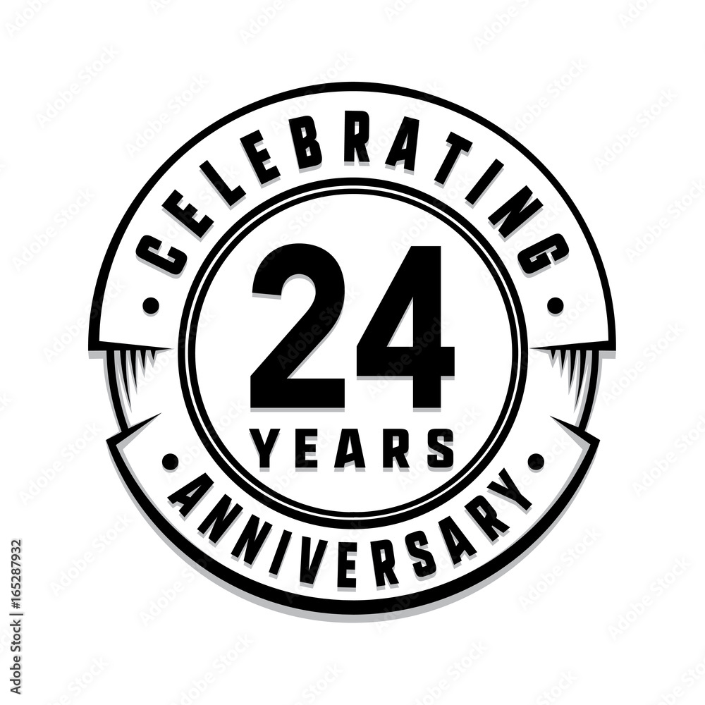 24 years anniversary logo template. Vector and illustration.