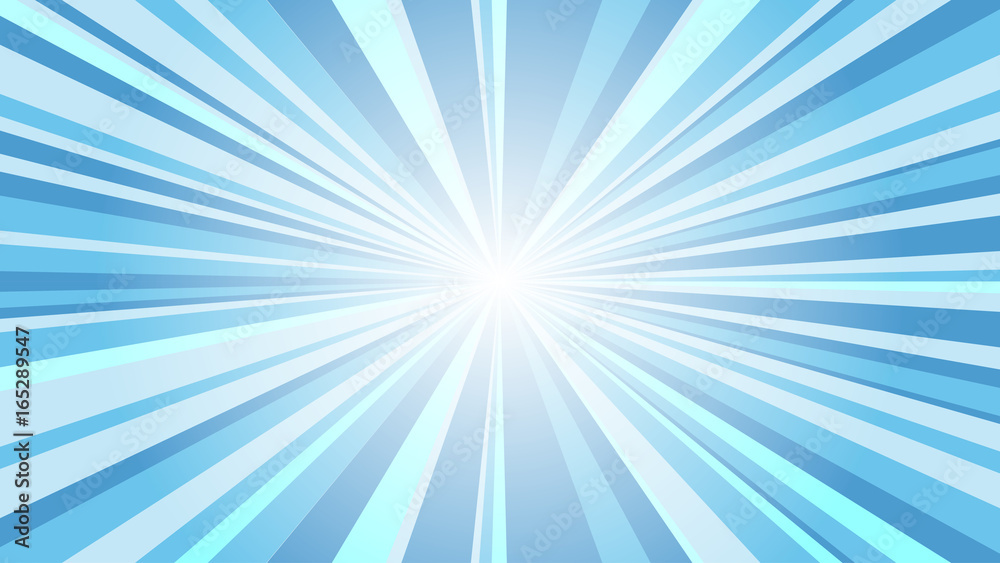 vector background with radial stripes in blue and white colors with