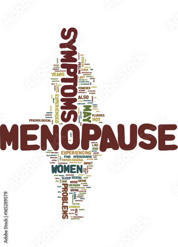 MENOPAUSE SYMPTOMS Text Background Word Cloud Concept