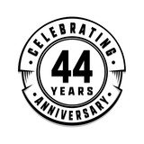 44 years anniversary logo template. Vector and illustration.