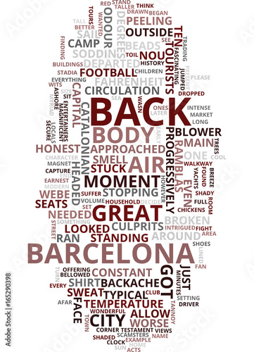 MEMORIES OF BARCELONA Text Background Word Cloud Concept