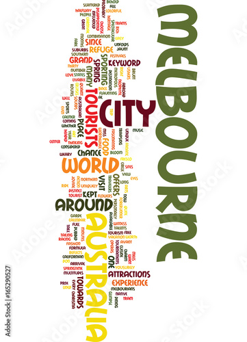 MELBOURNE AUSTRALIA Text Background Word Cloud Concept