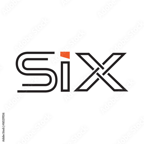 word six logo.isolated on white background. 