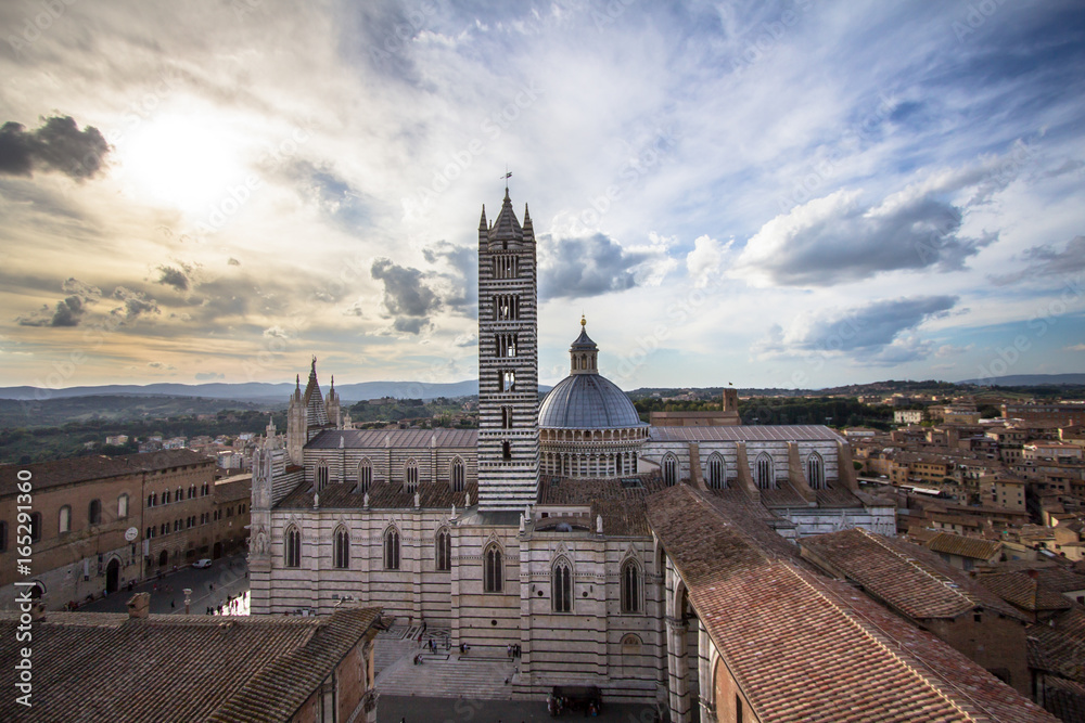 Bell tower and Dome of the Cathedral of Siena, Tuscany, Italy