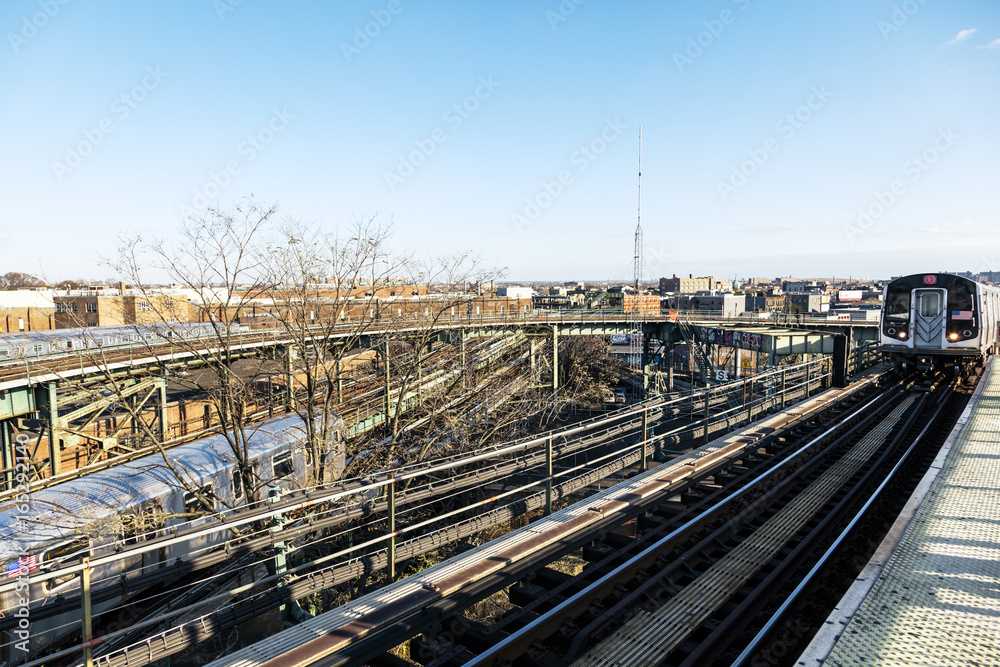 Train Arriving at Broadway Junction Station Train Arriving at Broadway Junction Station