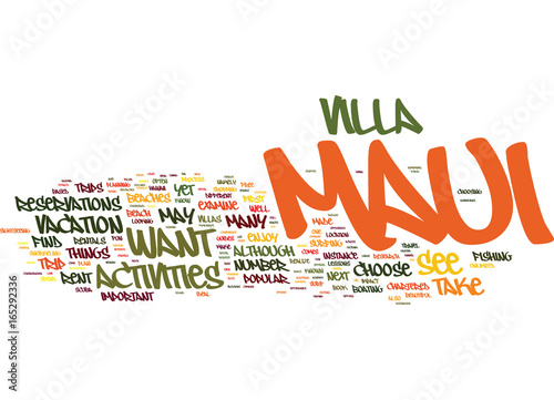 MAUI VILLA RENTALS HOW AND WHY YOU SHOULD RESEARCH NEARBY ACTIVITIES Text Background Word Cloud Concept