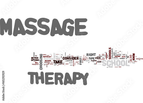 MASSAGE THERAPY SCHOOL Text Background Word Cloud Concept