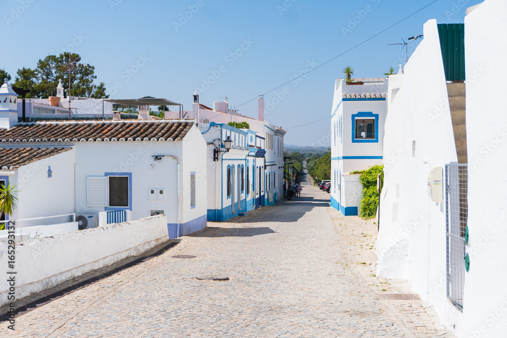 Cacela velha old fishermen village street in algarve portugal