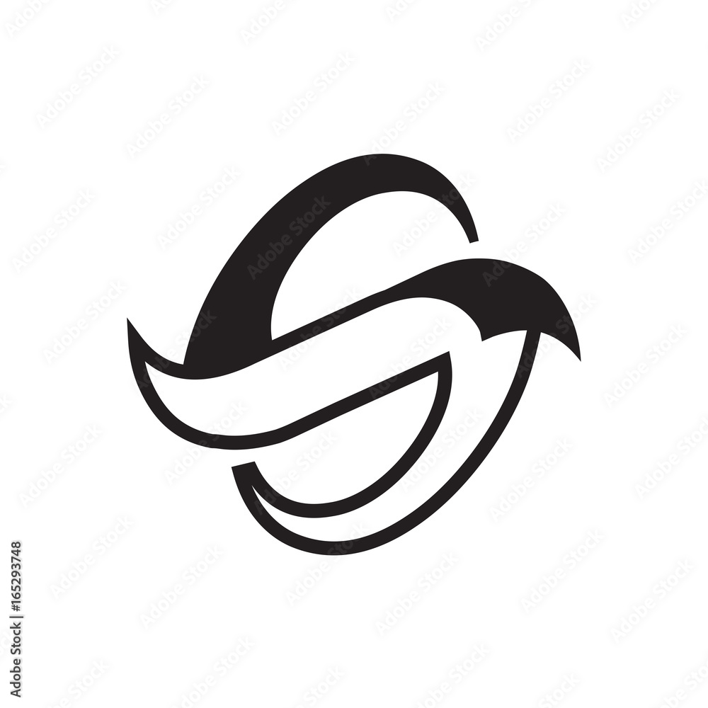 stylish letter S logo, isolated on white background.