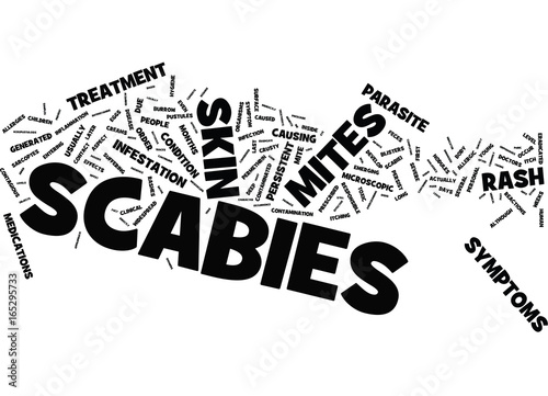 LONG TERM UNDESIRABLE EFFECTS OF SCABIES Text Background Word Cloud Concept