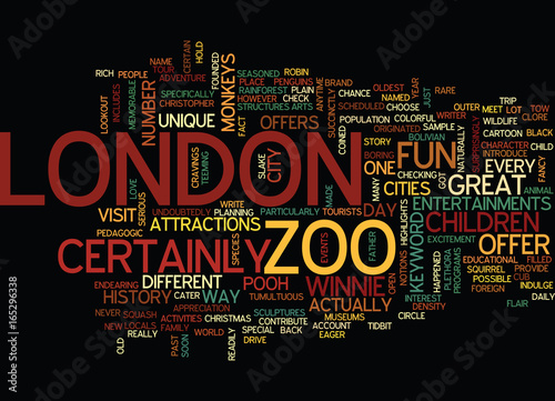 LONDON ZOO Text Background Word Cloud Concept