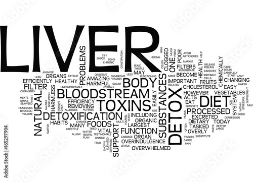 LIVER DETOX DIET Text Background Word Cloud Concept