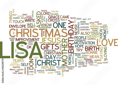 LISA S CHRISTMAS Text Background Word Cloud Concept