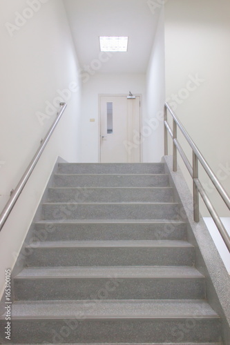 Emergency Exit in workplace, stairwell in a modern building