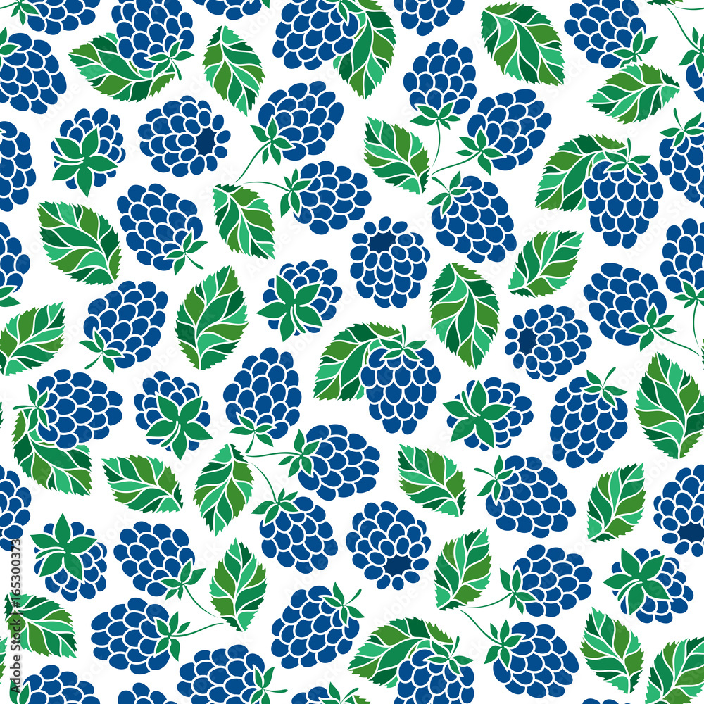 Seamless Pattern of Blackberry Seamless Pattern of Blackberry