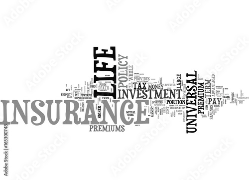LIFE INSURANCE AS AN INVESTMENT Text Background Word Cloud Concept