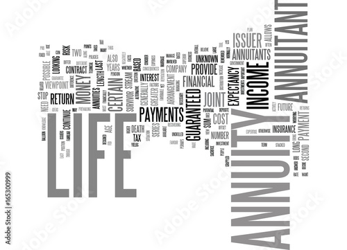 Fotografía LIFE ANNUITY YES OR NO Text Background Word Cloud Concept