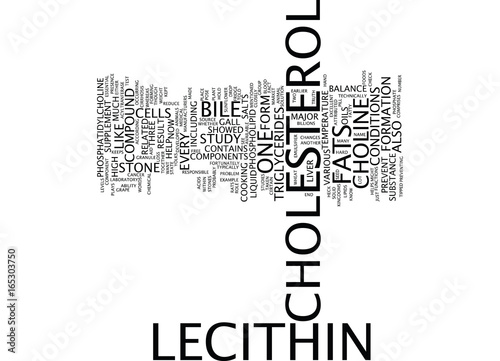 LECITHIN AND CHOLESTEROL Text Background Word Cloud Concept photo