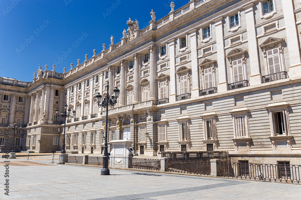 Palacio Real facade in Madrid, Spain