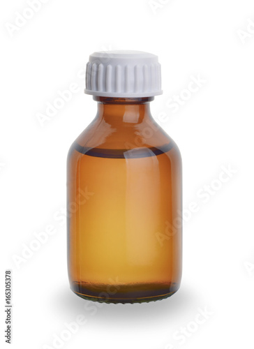 Liquid medicine in glass bottle