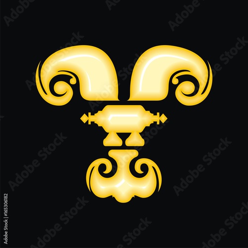 Y gold letter