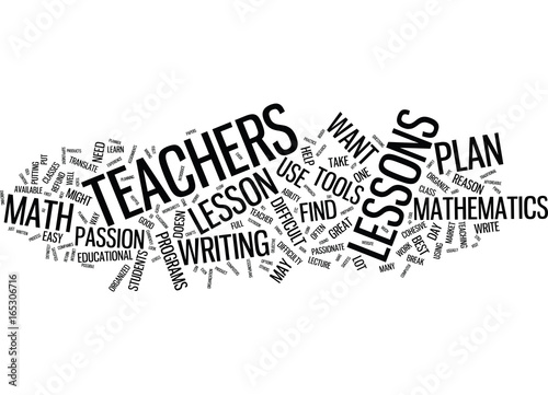 LEARN FROM A GOOD MATH LESSON PLAN Text Background Word Cloud Concept