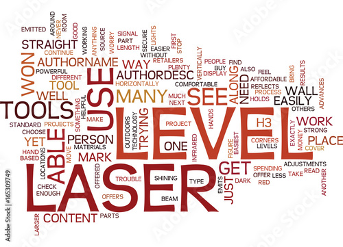 LASER LEVEL TOOL Text Background Word Cloud Concept