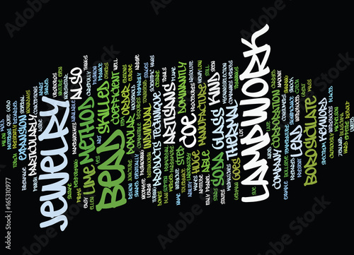 LAMPWORK BEAD JEWELRY Text Background Word Cloud Concept