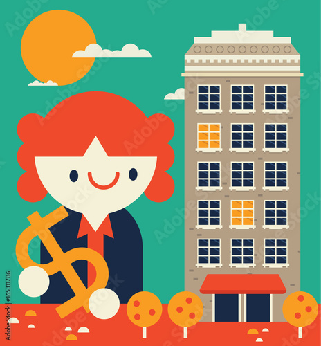 Woman and Corporate Building