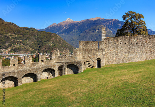 View from the Castelgrande fortress in Bellinzona, Switzerland