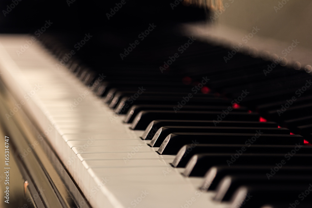 Piano background with selective focus Piano background with selective focus