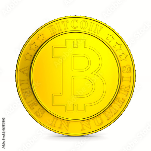 coin bitcoin on white background. Isolated 3D illustration