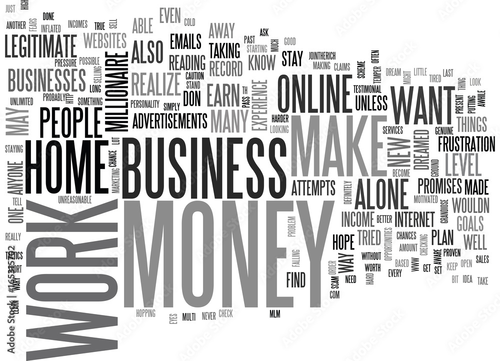 IT IS POSSIBLE TO MAKE MONEY ONLINE AND WORK AT HOME Text Background Word  Cloud Concept Stock Vector | Adobe Stock