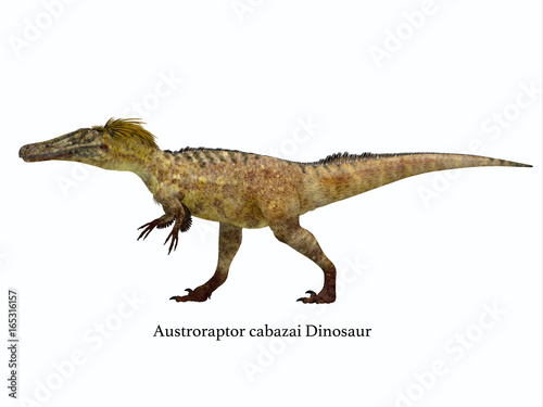 Austroraptor Dinosaur Side Profile with Font - Austroraptor was a carnivorous theropod dinosaur that lived in Argentina in the Cretaceous Period. photo