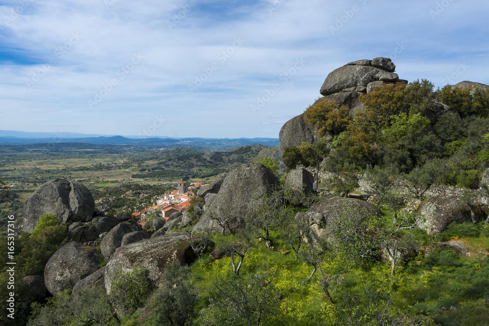 View of the historic village of Monsanto in Portugal; Concept for travel in Portugal View of the historic village of Monsanto in Portugal; Concept for travel in Portugal