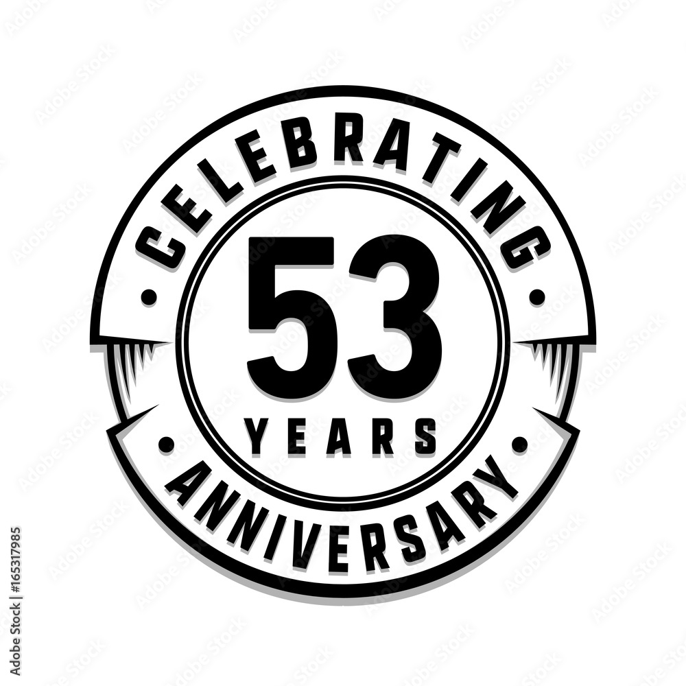 53 years anniversary logo template. Vector and illustration.