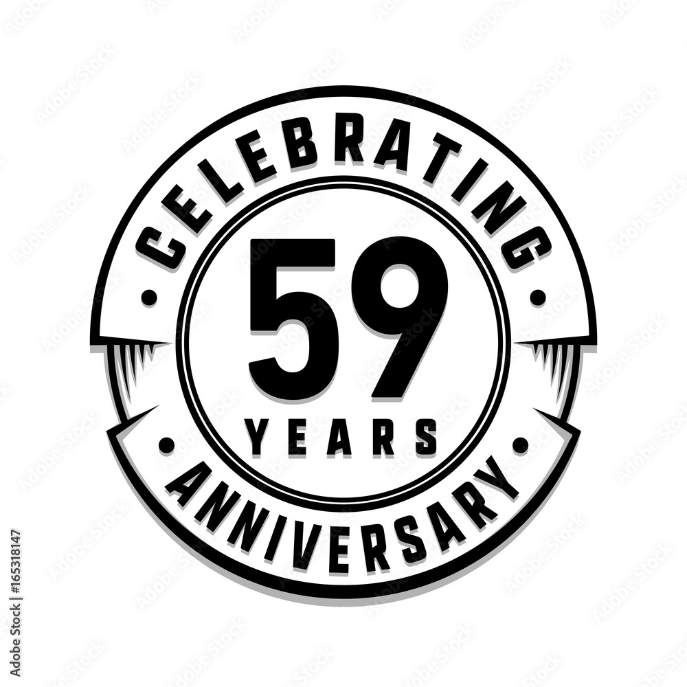 59 years anniversary logo template. Vector and illustration.