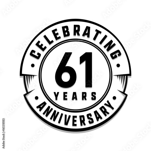 61 years anniversary logo template. Vector and illustration.