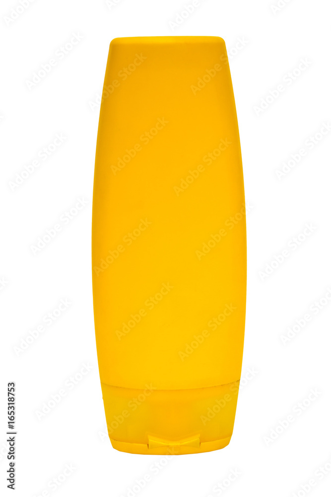Bottle with sunscreen lotion isolated on white background Bottle with sunscreen lotion isolated on white background