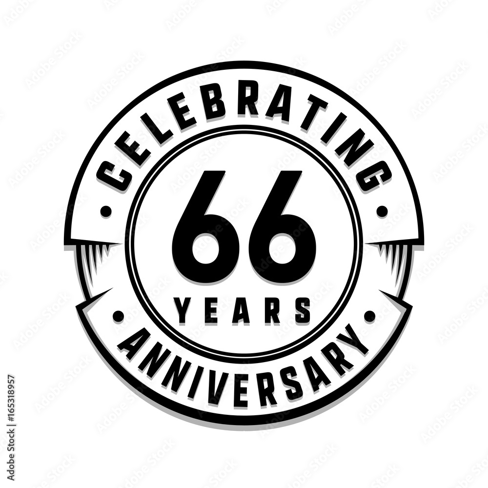 66 years anniversary logo template. Vector and illustration.