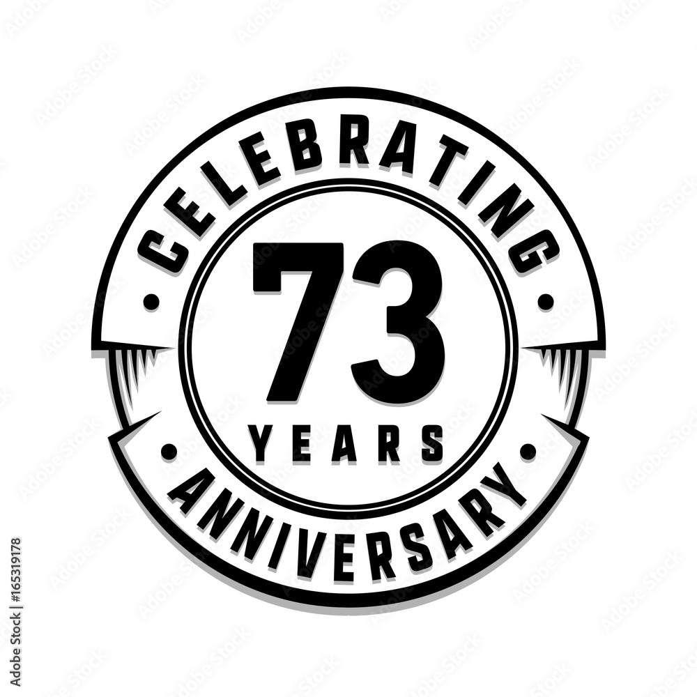 73 years anniversary logo template. Vector and illustration.