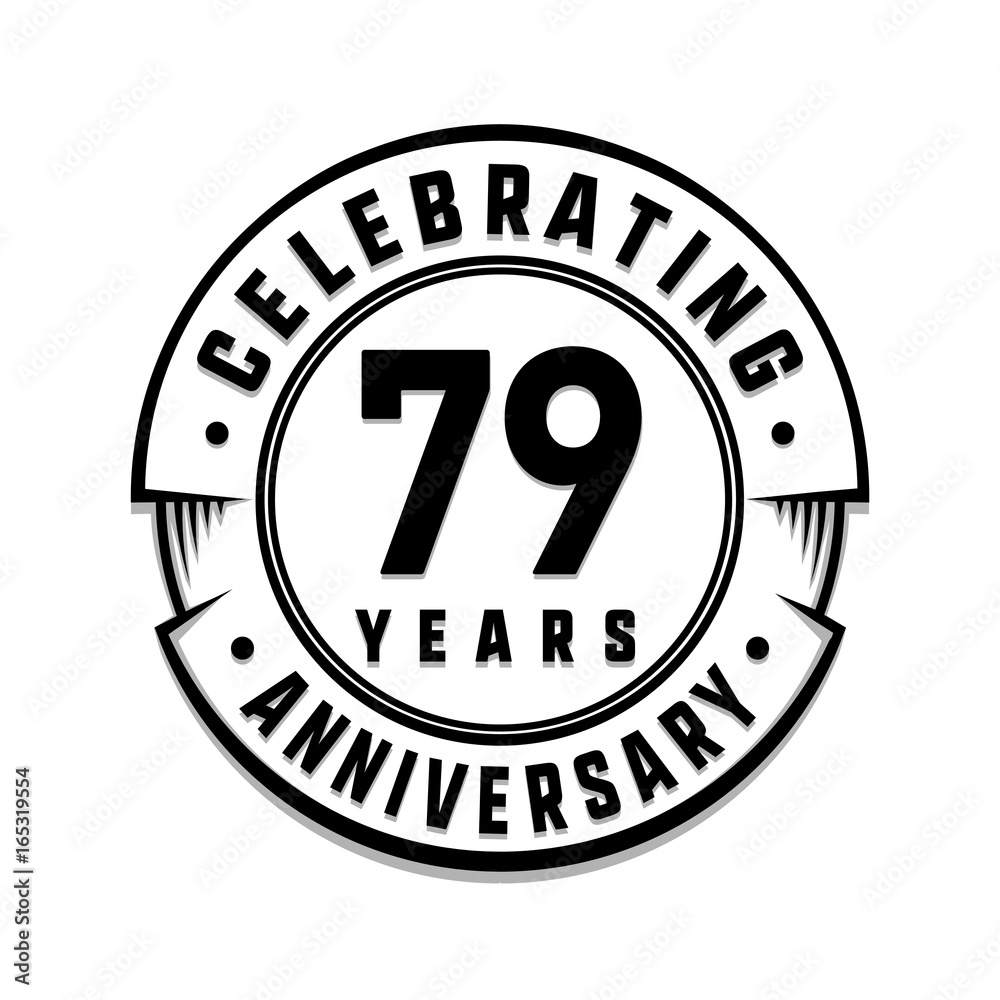 79 years anniversary logo template. Vector and illustration.