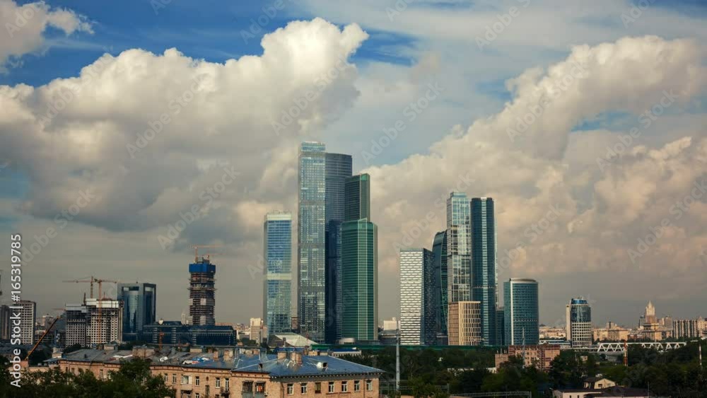 Moscow International Business Center. Moscow City, Fili Skyline Timelapse Moscow International Business Center. Moscow City, Fili Skyline Timelapse