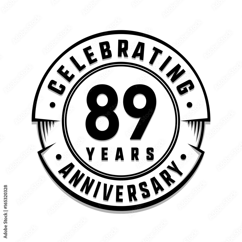 89 years anniversary logo template. Vector and illustration.