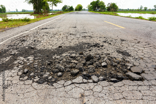 Pit on highway.