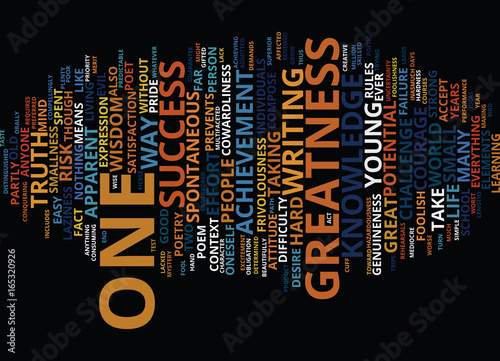 GREATNESS Text Background Word Cloud Concept