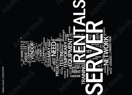 GREAT TIPS ON SERVER RENTALS Text Background Word Cloud Concept